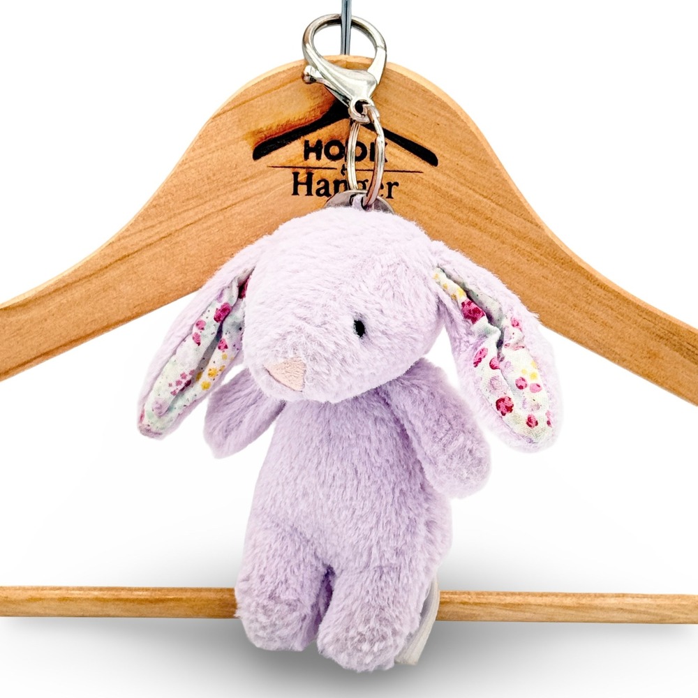 Jellycat RETIRED Blossom Jasmine Bunny Bag Charm Lavender Floral Keychain BL4LBC